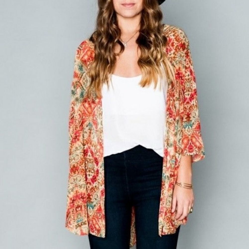 Show Me Your Mumu downtown tunic top button down S kimono